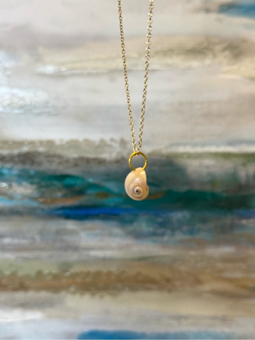 Handmade Sharks Eye Seashell Necklace